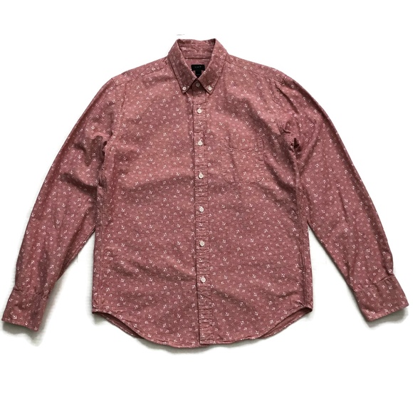 J.Crew Button Down Shirt Anchor Long Sleeve Cotton - Picture 1 of 6